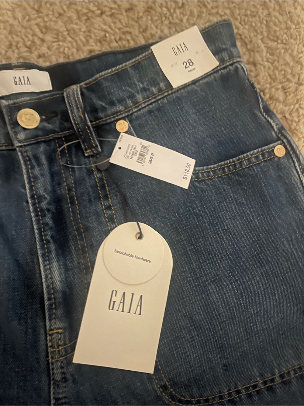 Gap x Cult Gaia Jeans with Chain NWT - Picture 4 of 5
